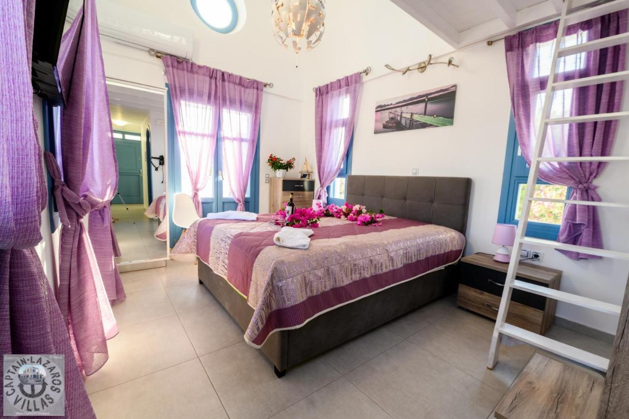 Located By The Sea One Beachfront Private Captain Lazaros Pool Villa With Loft In 750Sqm Spacious Private Plot-Jacuzzi-Sunrelax-Furnished Terace-Gazebo-Private Parking,Sleep 3 Adults And 2 Children, Just Steps From The Black Beach-Seaview 佩里萨 外观 照片