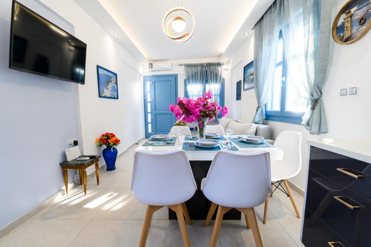 Located By The Sea One Beachfront Private Captain Lazaros Pool Villa With Loft In 750Sqm Spacious Private Plot-Jacuzzi-Sunrelax-Furnished Terace-Gazebo-Private Parking,Sleep 3 Adults And 2 Children, Just Steps From The Black Beach-Seaview 佩里萨 外观 照片